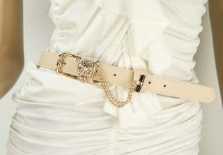   Leather Belt Leopard Buckle Fashion Lady 1 Wide Elegant Waistband