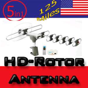 NEW AMPLIFIED ROTOR ANTENNA HDTV HD TV VHF UHF 105  