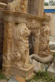 European Style Marble Fireplace Mantel and Surround  