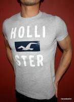 NEW HOLLISTER HCO MUSCLE SLIM FIT T SHIRT GRAY SQUARE LOGO MENS M 