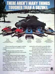 1974 Suzuki Nomad & XR 440 Snowmobile Original Color Ad  