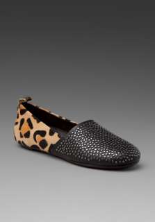 HOUSE OF HARLOW Kye Nail Head Flat in Black/Leopard at Revolve 