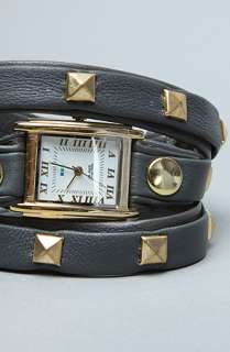 La Mer The Pyramid Stud Watch in Gray and Gold  Karmaloop 