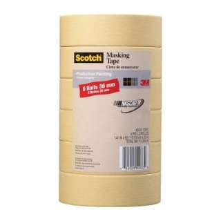 Scotch 1 13/32 in. x 180 ft. Production Painting Masking Tape (6 Pack 