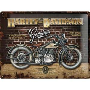 Harley Davidson Genuine (Mauer) große geprägtem Stahl Zeichen (na 