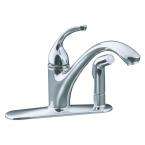 Forte 2 Hole 1 Handle Low Arc Kitchen Faucet with Side Sprayer and 