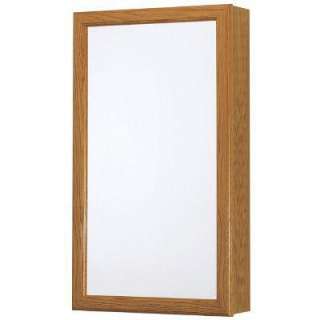 15 in. W Surface Mount Framed Mirrored Swing Door Medicine Cabinet in 