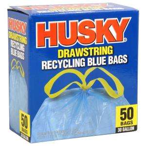 Husky 30 Gallon Blue Recycling Bags (50 Pack) HK30DS050BU at The Home 