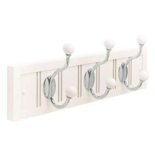 Amerock18 in. White Wood Beadboard Rack with Polished Chrome and White 