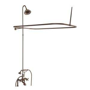   Handle Claw Foot Tub Faucet with Hand Shower & Shower Unit in Brushed