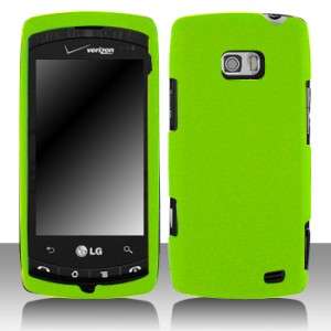 Rubber Neon Green Hard Case Snap on Cover LG Ally VS740  