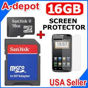 Sandisk 16GB MicroSD SD Memory Card + Protector For Boost Mobile ZTE 