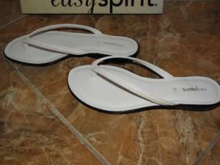   ZIPPYQ4 Easy Spirit Flats White Synthetic Sandals Sz 8.5/Made In Italy