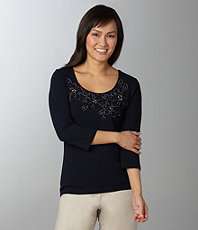Ruby Rd. Woman Embellished Jersey Top $44.00