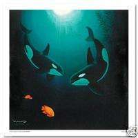WYLAND IN THE COMPANY OF ORCAS NEW GICLEE ON CANVAS  