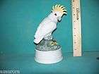 sulpher crested cockatoo bird ceramic figurine vintage expedited 