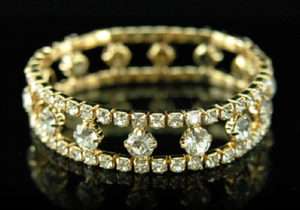 Wedding Bridesmaid Crystal Gold Plate Bracelet B014  