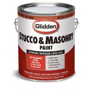 Glidden 1 Gallon Flat Latex White Stucco and Masonry Paint GL2251 0110 