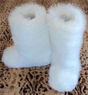Original Fluffy Wuffies© WHITE Faux Fur Boots Fuzzy Fluffy Big Fur 