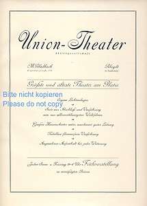 Union Theater Mönchengladbach Rheydt Reklame 1927 XL Kino Orchester 