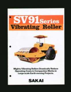 SAKAI SV91 Series Vibrating Roller Brochure 1985 R L T+  