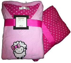 Ladies Girls Winter Fleece Pyjamas Cute Sheep Design Size 8 10 12 14 