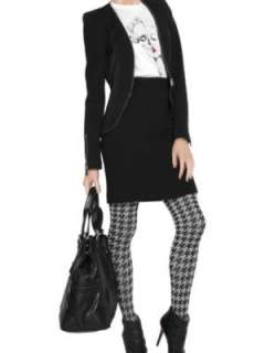 ALEXANDER McQUEEN DOGTOOTH WHITE&BLACK TIGHTS SIZE S  