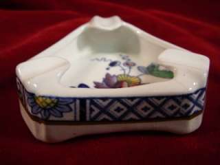 BOOTHS SILICON CHINA ENGLAND FLORAL POTTERY ASHTRAY  