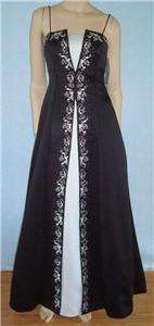 NWT NIKI LIVAS Black White Beaded Embroidered Prom Formal Dress Sz 4 