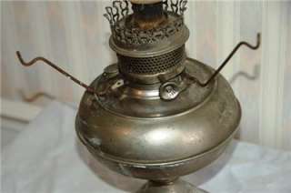 Original 1888 Rayo Kerosene Oil Lamp With Milk Glass Shade Nickel 