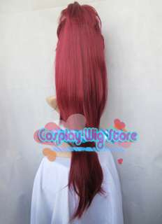 New Kyoko Sakura Short Dark Red Cosplay Hair Wig + Ponytail  