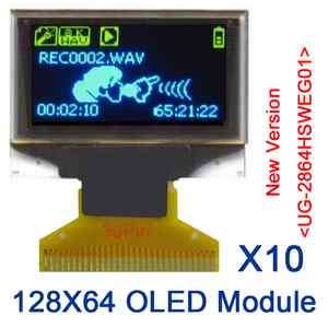 128X64 COG OLED LCD LED Display Module X 10 PCS  
