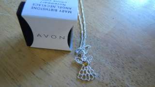Avon Mary Birthstone Angel Necklace  