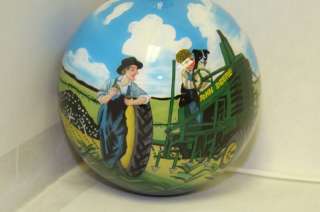 John Deere lunch time Hand Painted Ornament  
