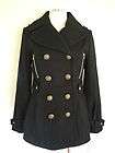 M60 Miss Sixty Black Wool Blend Double Breasted Coat Jacket S