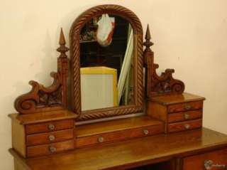 Victorian Gothic Pitch Pine Dressing Table / Chest  