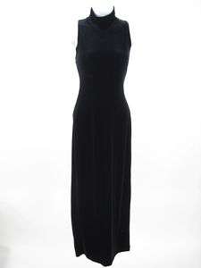 GEN X Black Velvet Sleeveless Long Full Length Dress S  