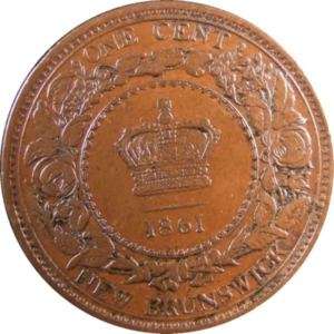 New Brunswick 1861 Large Cent ~ Chocolate Brn ~ Nice ~  