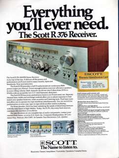 Rare Vintage Ad for Scott R 376 receiver  