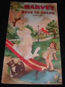 HARVEY THE INVISIBLE RABBIT c1944 Kids Coloring Book  