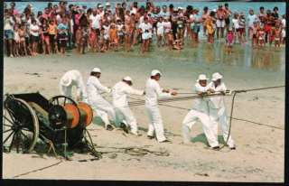 COQUINA BEACH NC US Life Saving Breeches Buoy Drill Vtg  