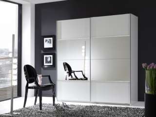 Kleiderschrank STRASS 179cm Spiegelschrank Schrank weiß  