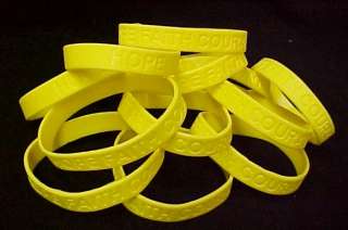 Ewings Sarcoma Awareness Bracelet Yellow 12 pc Lot New  