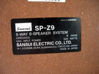   SP Z9 5 WAY 6 SPEAKER SYSTEM SPEAKER 320 WATTS 8 OHMS 17 INCH SPEAKER