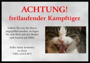 Achtung / Fun Schild Katze Türschild   Sonderpreis  