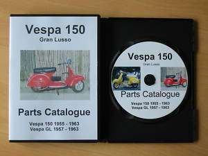 Vespa 150/GL Scooter Illustrated Parts Catalogue On CD  