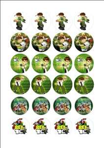 BEN 10 24 RICE PAPER FAIRY CAKE TOPPERS #11  