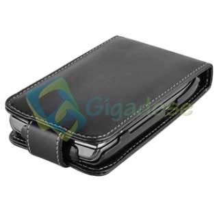   Premium Leather Flip Case+Screen Protector for Blackberry Torch 9800