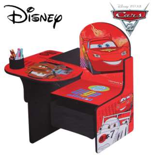 Disney Pixar Cars 2 Art/Play Desk & Chair w Storage Bin for Kids 18 