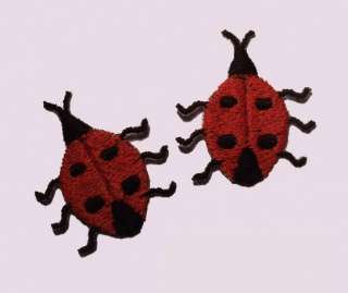 2x Cute ladybirds iron on motifs BUGS Appliques/motif  